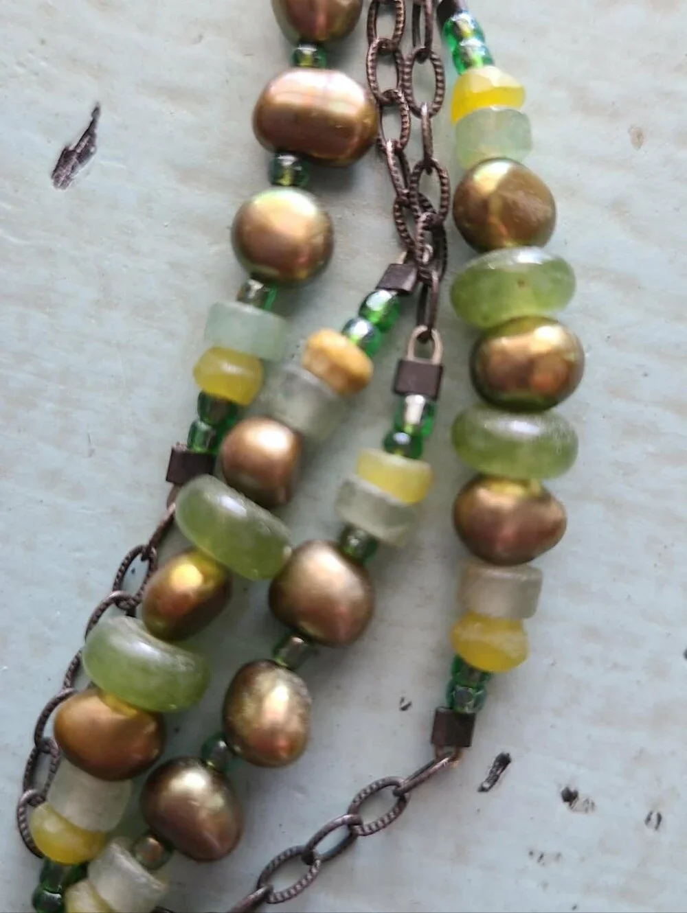 Silpada Multi-Strand Green & Silver Beaded and Pendant Necklace Set - Picture 3 of 3